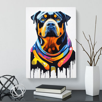 Rottweiler Graffiti - Wrapped Canvas
