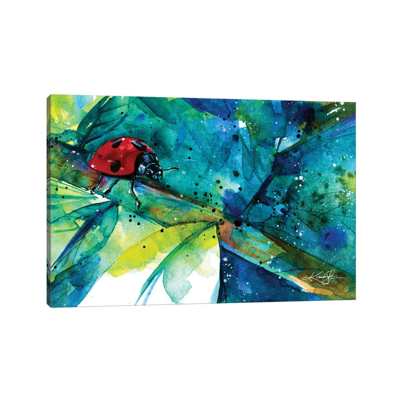 «Ladybug II» par Kathy Morton Stanion, reproduction d'art sur toile tendue, H 8 po x l 12 po x P 0,75 po