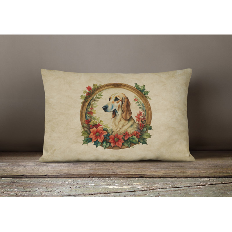 Coussin Christmas, 12 po x 16 po, Rectangulaire, Lévrier persan