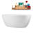60" Streamline Soaking Glossy White Freestanding Tub and Tray With Internal Drain-101413151