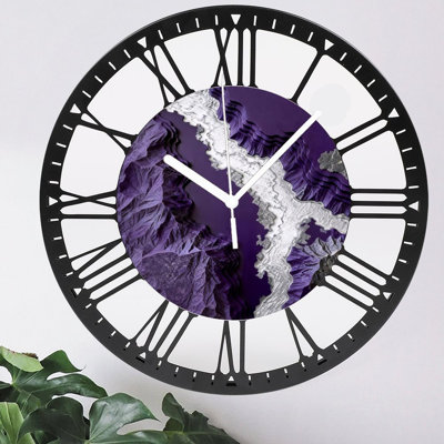 Horloge murale ronde en fer 10 po avec mouvement à quartz silencieux, chiffres romains, impression UV