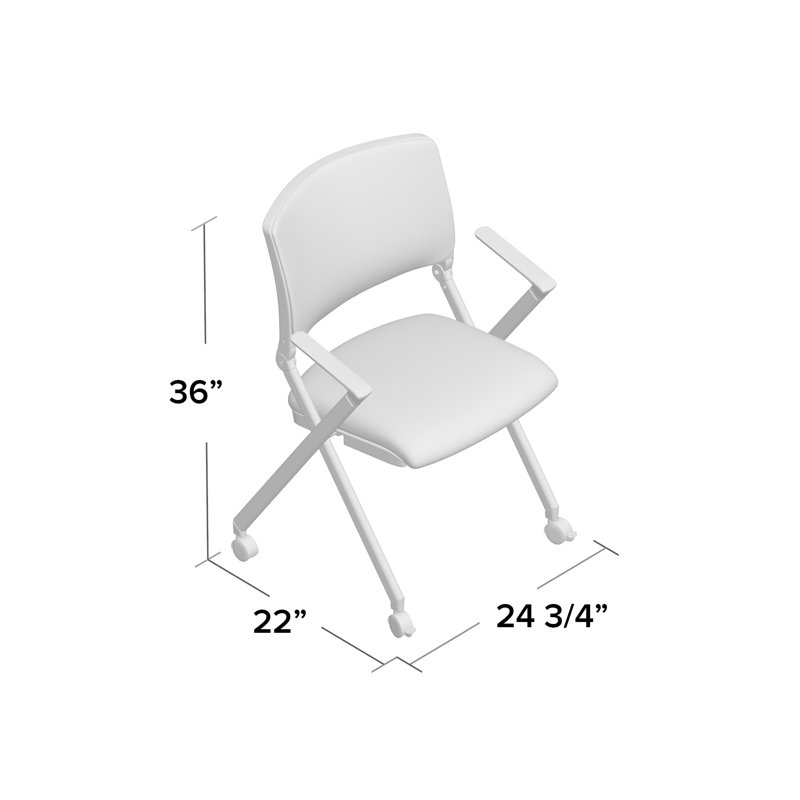 Fabric Padded Office Folding Chairs Folding Chair Set, Black