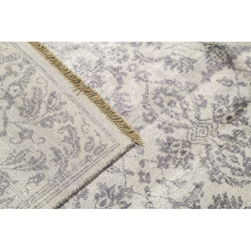 Tapis gris et argent noué à la main de haute qualité