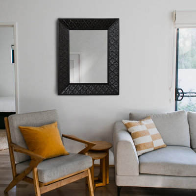 Ferrier Bamboo/Rattan Rectangle Wall Mirror