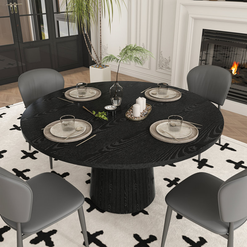 Table de salle à manger ronde et moderne pour 4 personnes
