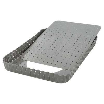 BAKERS BEST Tarte Pan Perforated Rect 12.5X8.5X1"