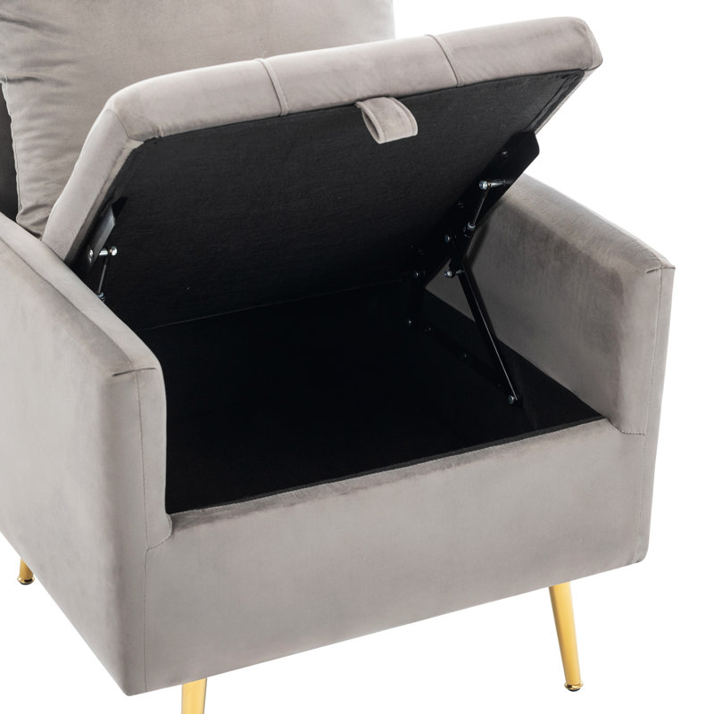 Karpeta Velvet Armchair, Grey