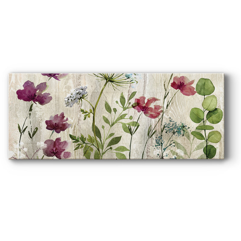 «Meadow Flowers I», reproduction sur toile, H 24 po x l 60 po x P 1,5 po