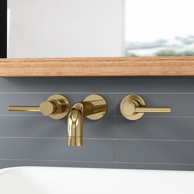 South Beach Wall Mounted Bathroom Faucet, Polished Brass