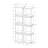 Mony 71 Inch Bookshelf, 8 Square Cube Shelves, Plinth Base, White Gray