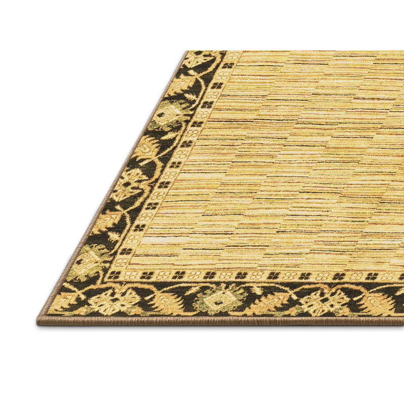 Tapis brun en laine / polyester tissé à la machine 8 pi x 10 pi