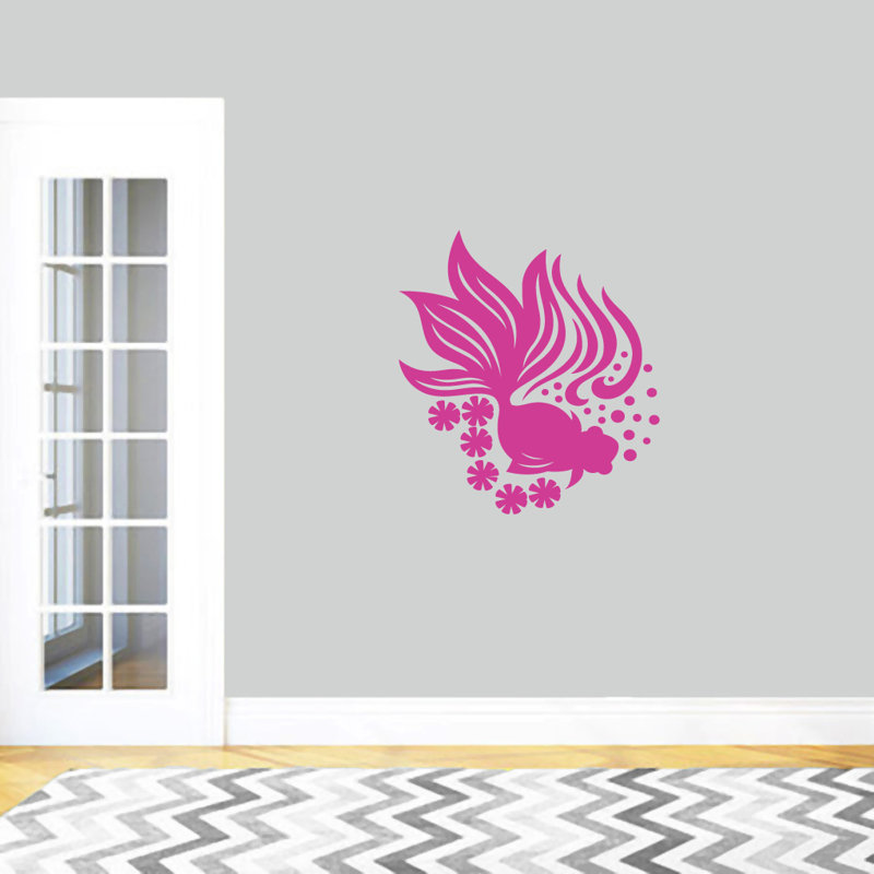 Décalcomanie murale poisson, Rose vif