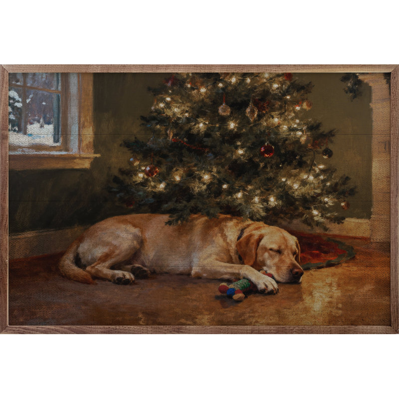 Lab Under The Christmas Tree, 16" H x 24" W