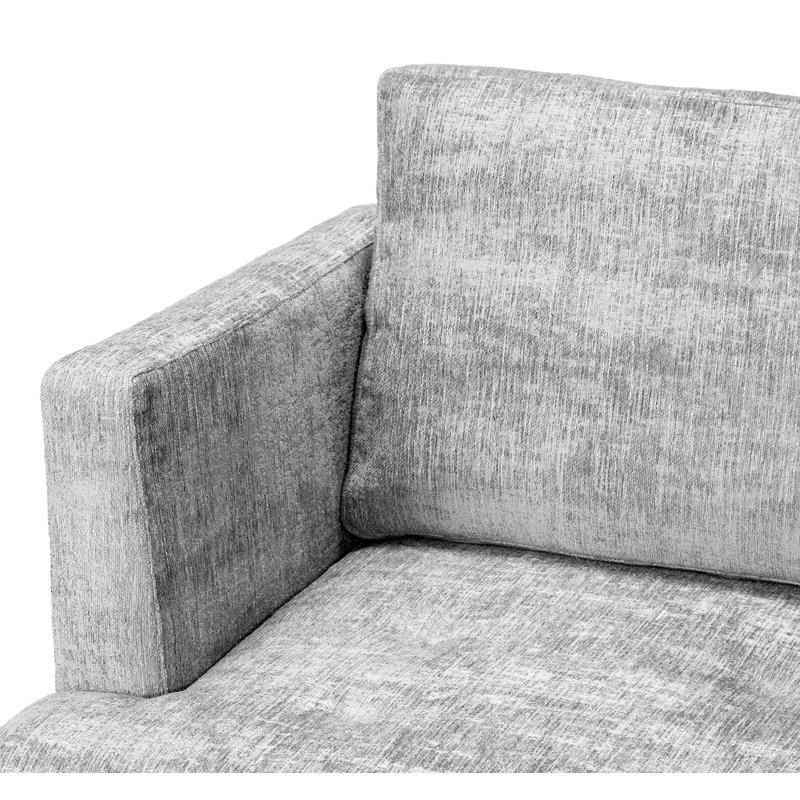 Ayler Tufted Chair, Feather Chenille, Walnut