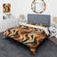 Rayures zébrées Mocha - Ensemble de housse de couette abstrait - Microfibre de polyester-1546742312