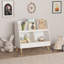 Bibliothèque pour enfants et organisateur de jouets, bibliothèque ouverte en bois à 5 casiers, rangement pour bébé à 2 niveaux avec pieds