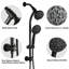Ensemble de douche spa noir mat avec perceuse - barre coulissante en acier inoxydable et 7 têtes à 7 positions