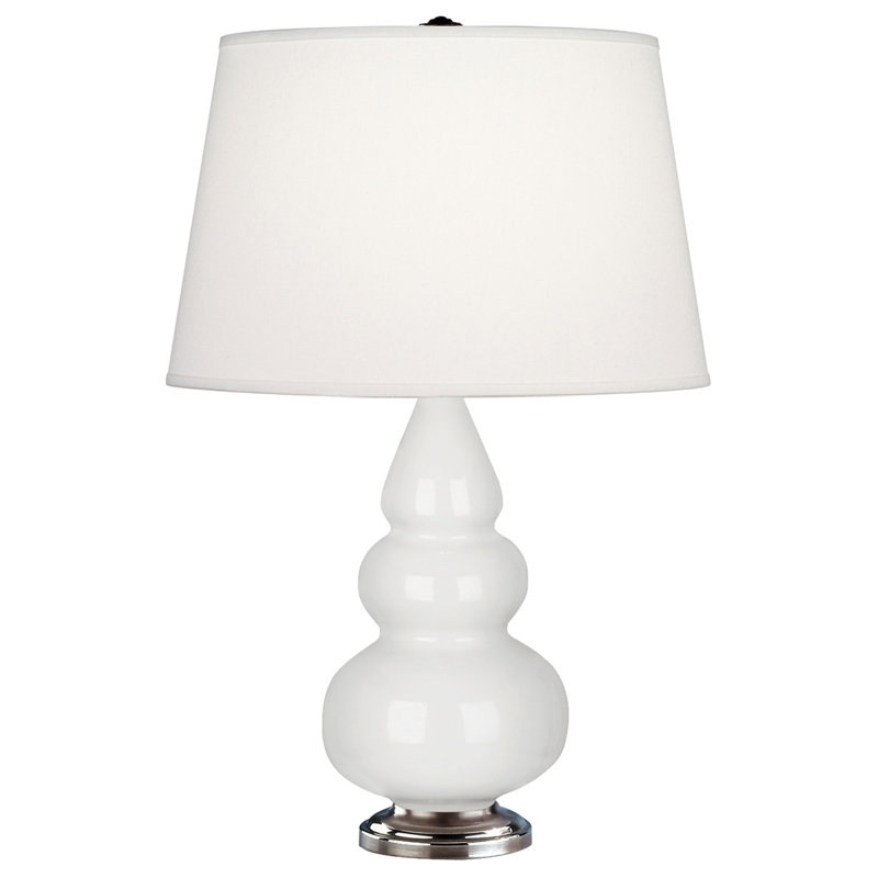 Small Triple Gourd Table Lamp, Lily and Antique Silver Base