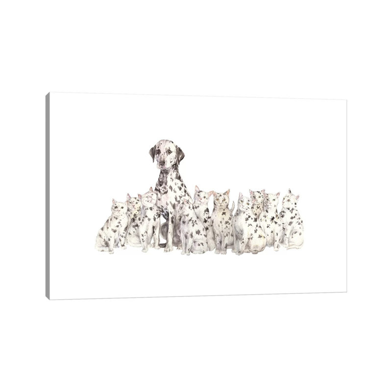 Dalmatian And Copycats by Wandering Laur - Wrapped Canvas Print, 66.04 cm H x 45.72 cm W x 3.175 cm D