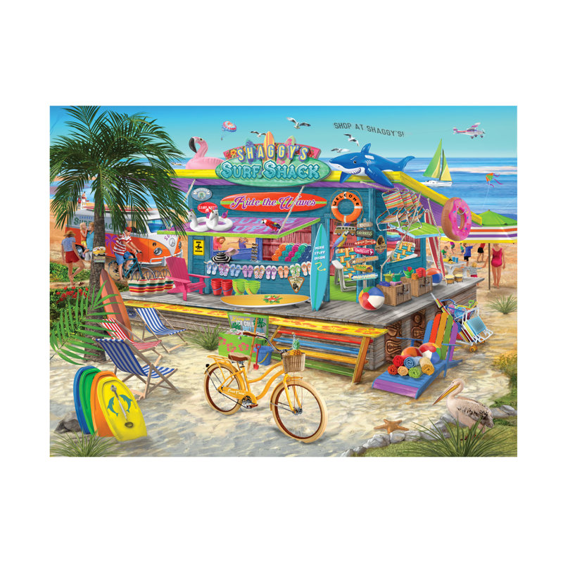 Art mural sur toile tendue - Art mural Shaggys Surf Shack de Bigelow illustrations pour le salon, la chambre à coucher ou le bureau - 35 x 47