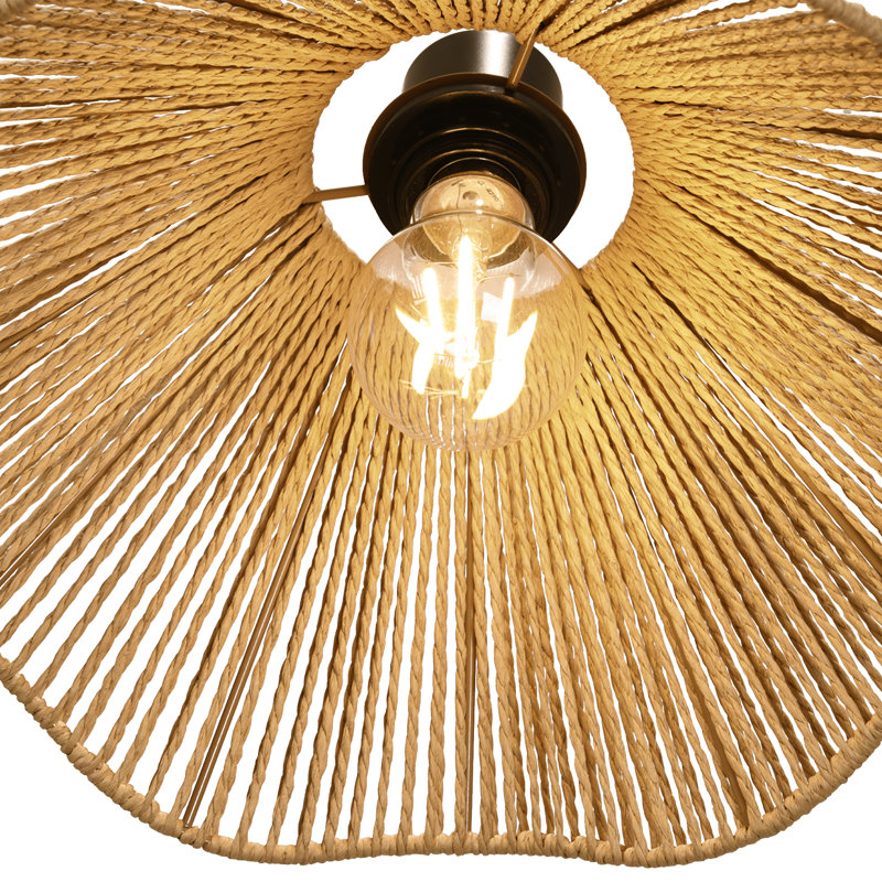 Lustre en rotin à une lumière avec motif tressé, 1