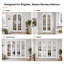 Porte pliante cintrée de 30 po x 80 po à 10 carreaux en verre trempé transparent, âme pleine et finition blanche à base d'eau, idéale pour le placard, le garde-manger et la buanderie. Quincaillerie incluse.-133709204