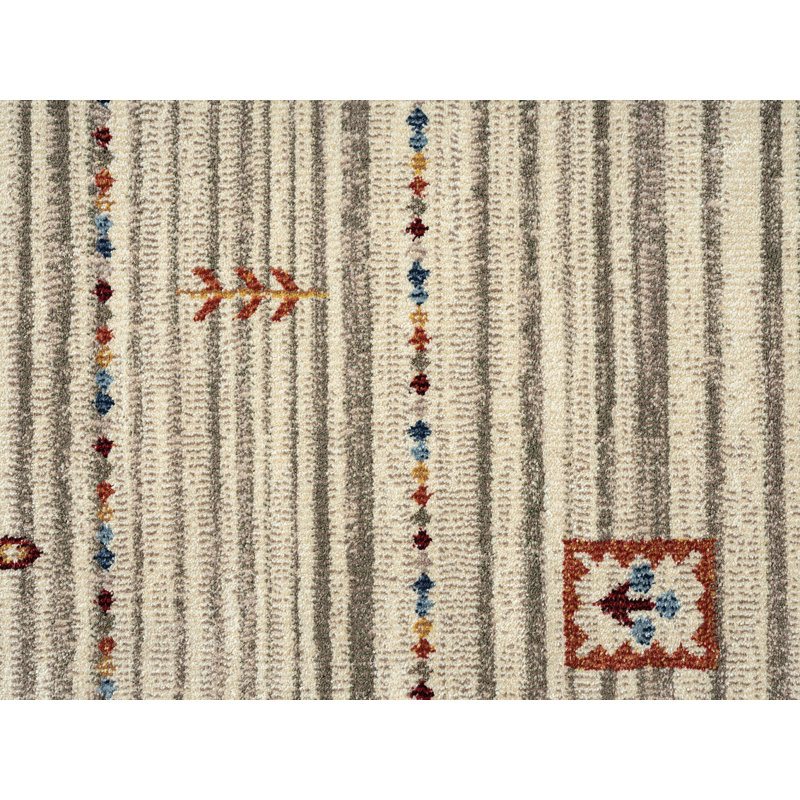 Tapis beige à rayures Lonoke, Rectangle 4 pi x 6 pi