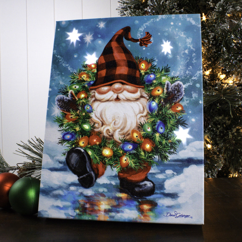 Toile à dos de chevalet 8 x 6 Gnome for the Holidays