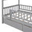 Lit simple en bois avec deux tiroirs