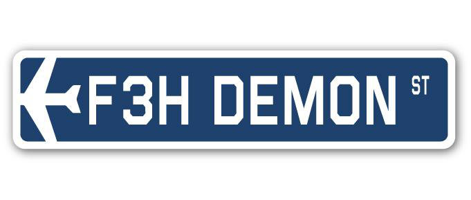 Plaque de rue Barbra F3H Demon Air Force, H 6 po x l 24 po x P 1 po