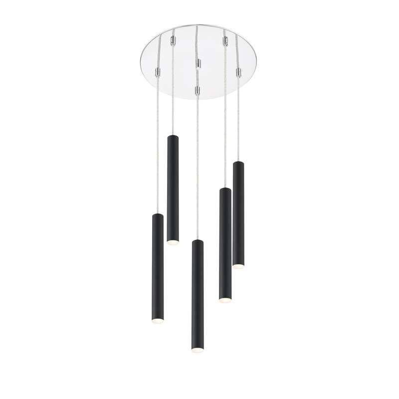 Bowning 5 - Light LED Cluster Pendant, Matt Black