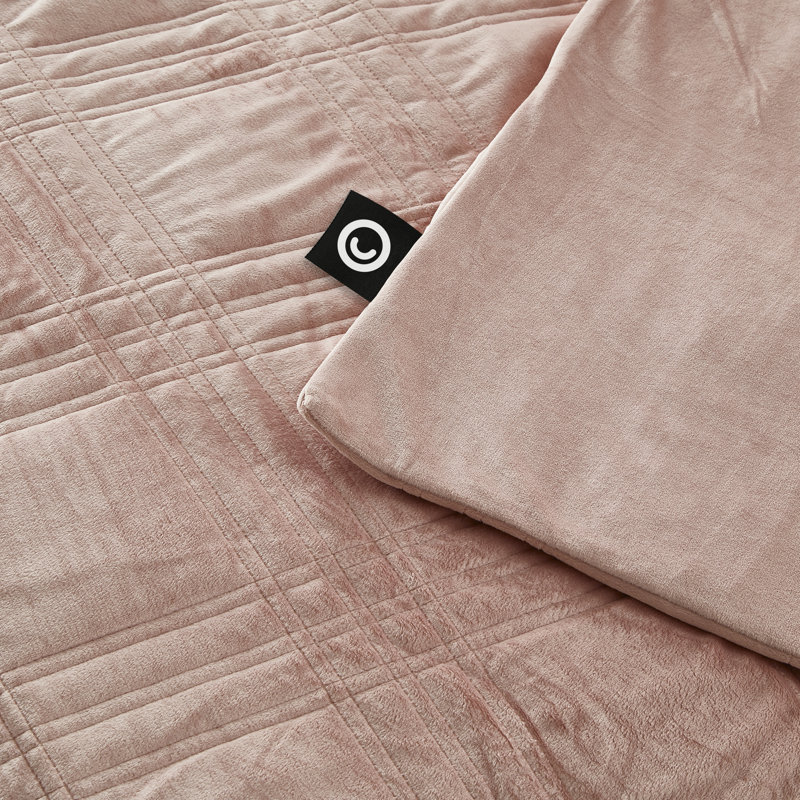 Couverture matelassée pour chambre Yasmine, Rosé, l 48 po x L 72 po, 15 lb