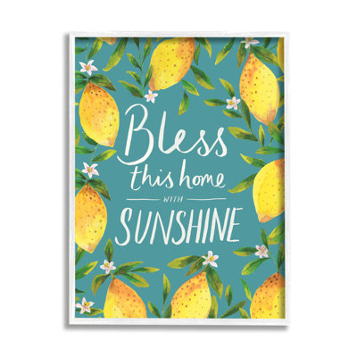 «Bless This Home with Sunshine Expression Spring Lemons» par Heather McLaughlin - Art textuel