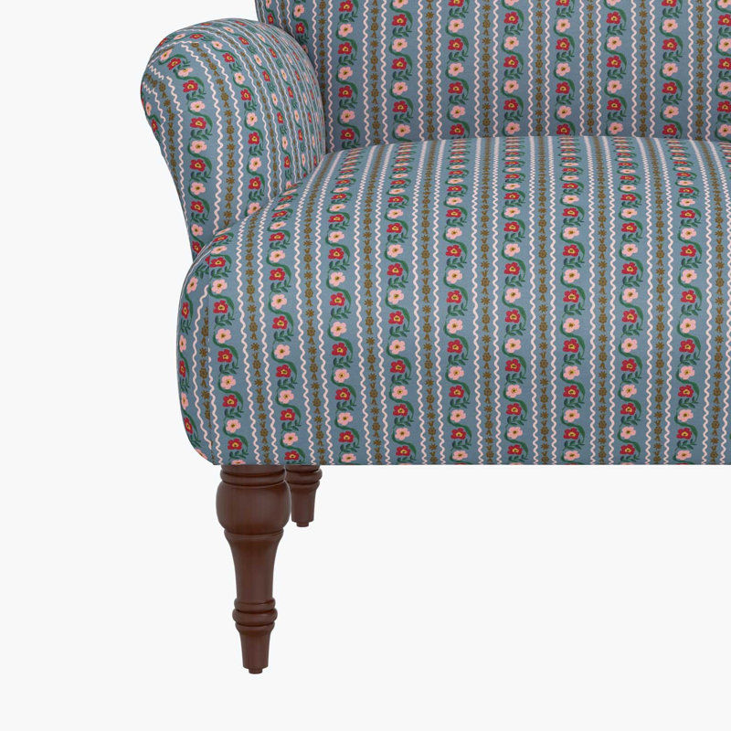 Bristol Armchair In Delphine Slate, Espresso, Delphine Slate