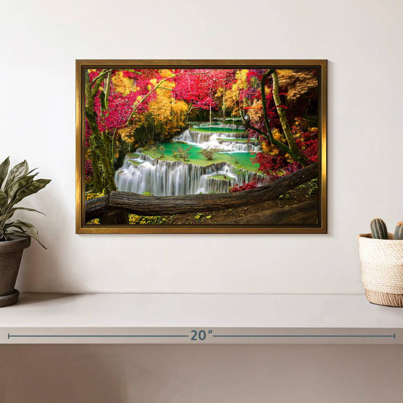 Cascade Huai Mae Khamin, Cadre flottant doré, 13 po x 9 po