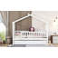 Lit de maison en bois avec lit gigogne simple-1103066556-1103066554