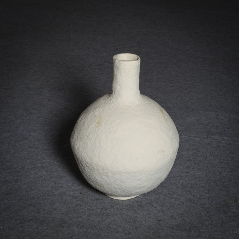 Round Off-White Ceramic Table Vase