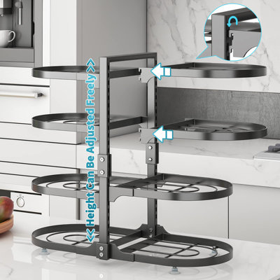 Metal Curved Countertop / Cabinet Pot Rack