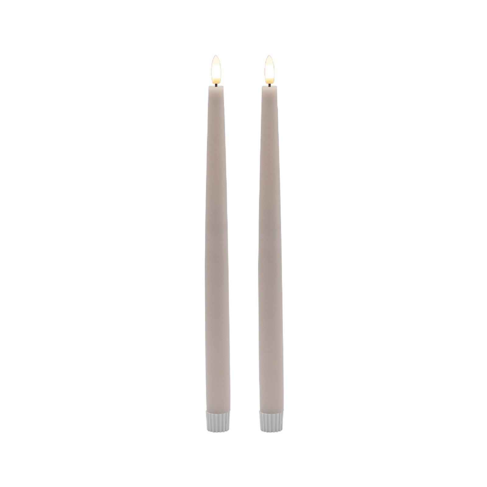 2 Pc Tall Flameless Taper Candle, Pink