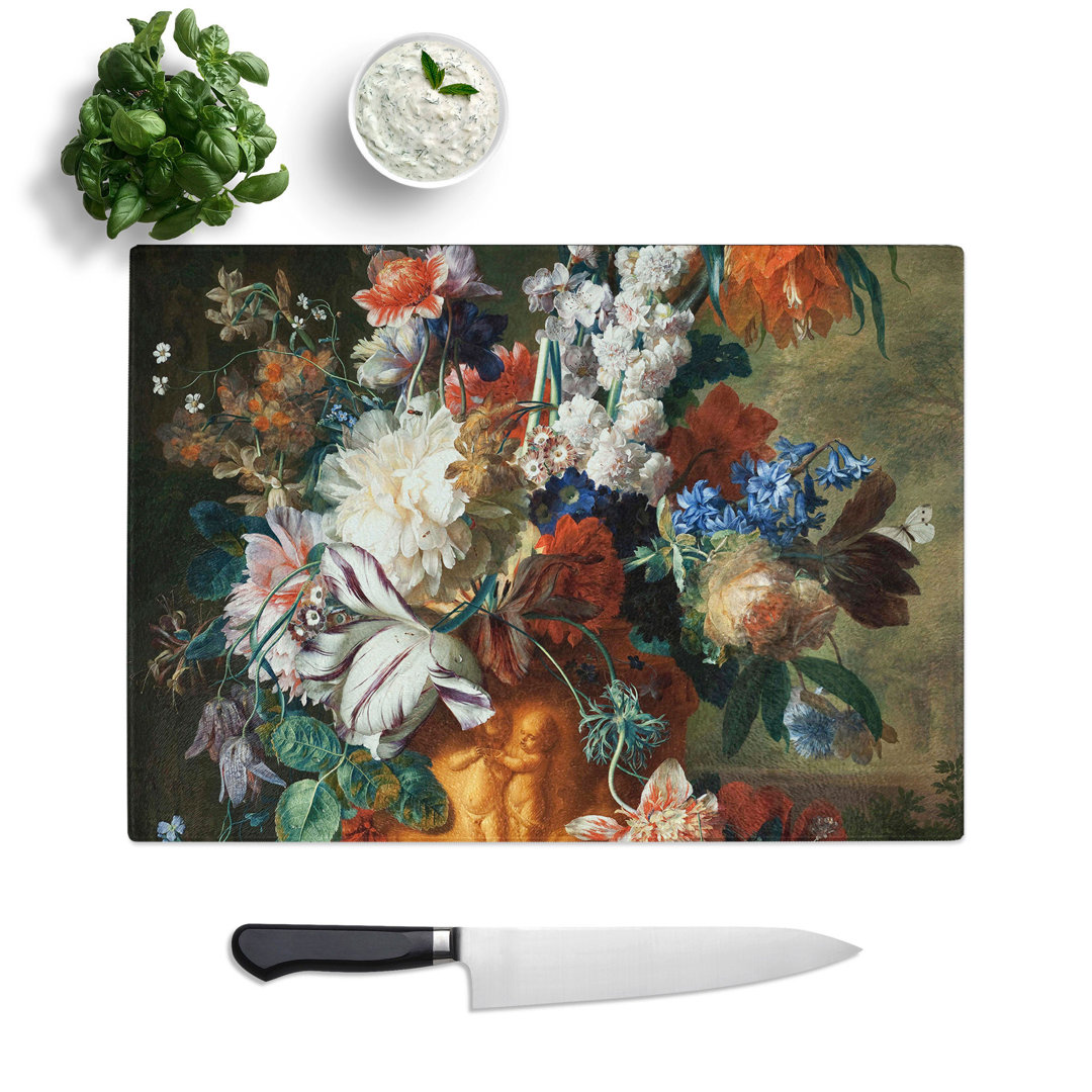 Still Life with Flowers Vol.4 by Willem Van Aelst Chopping Board