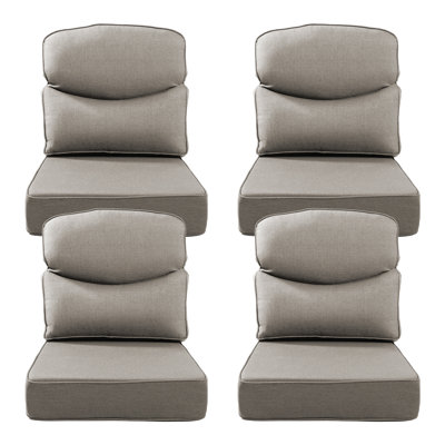 Deb Outdoor Patio Crescent Shape Thick Seat & Back Furniture Cushion Set With Removable Cover