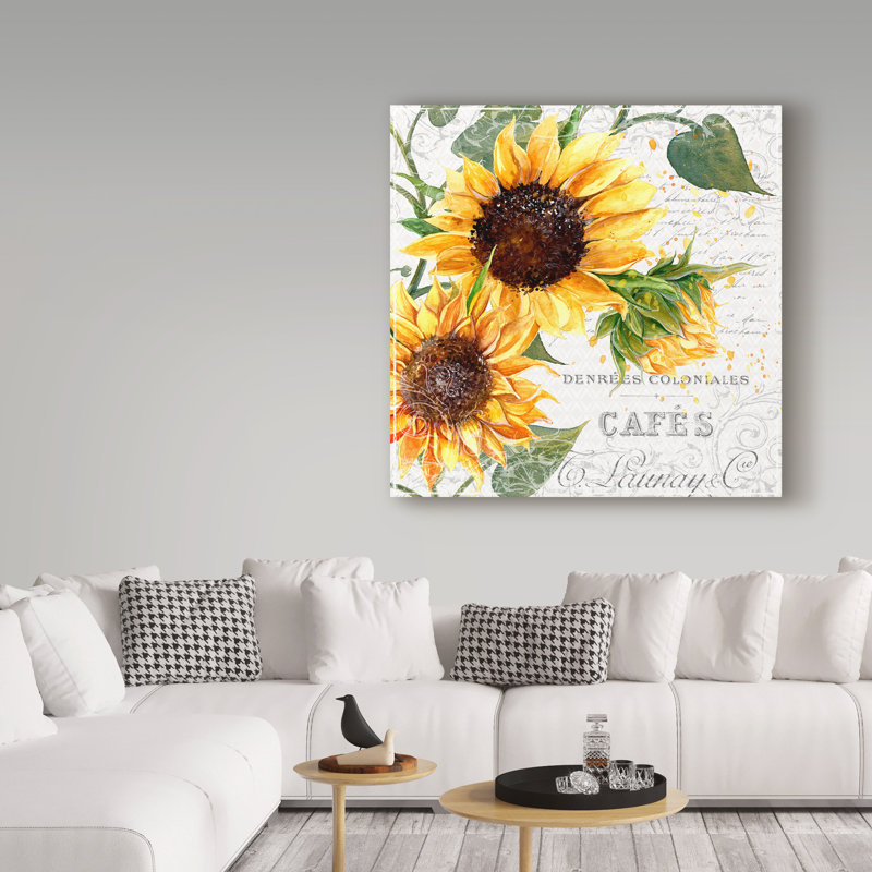 «Myron Summertime Sunflowers II», reproduction d'impression sur toile tendue, H 14 po x l 14 po