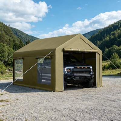 Garage portatif 10 x 20 pi, avec 2 portes à enroulement et 4 fenêtres