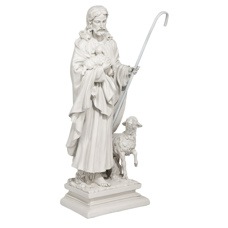 Jesus the Good Shepherd Garden Statue, 71cm H x 30cm W x 20cm D