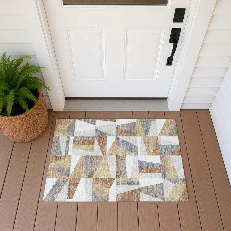 Tapis géométrique intérieur / extérieur lavable à la machine Chantille ACN2327, Rectangle 1 pi 8 po x 2 pi 6 po
