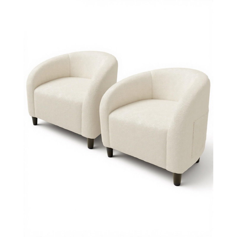 Ensemble de 2 fauteuils demi-tonneau modernes Boucle