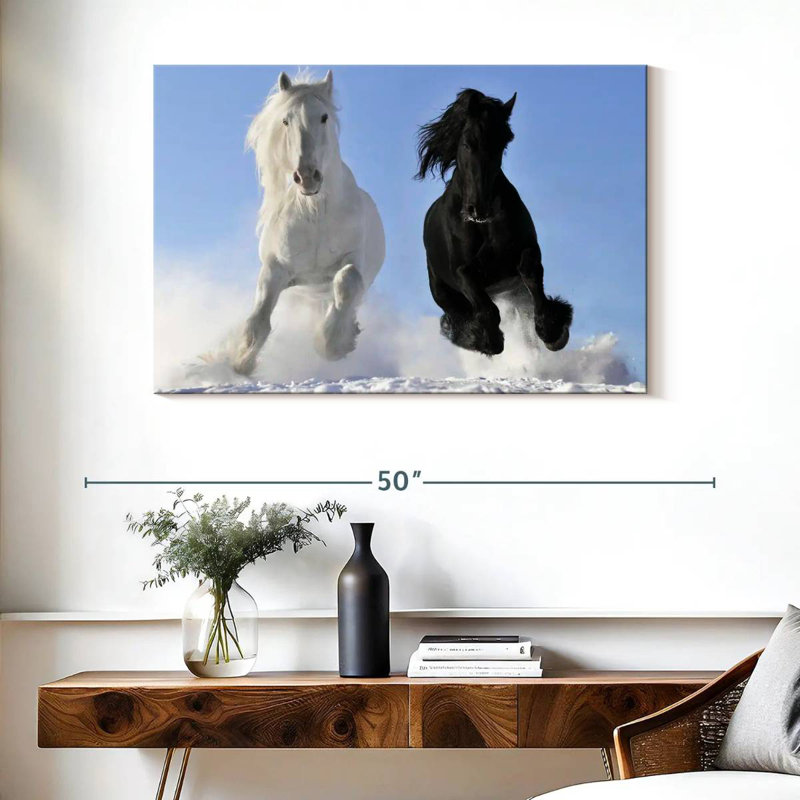 Chevaux frison d'hiver, H 26 po x l 39 po
