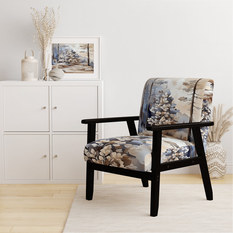 Chaise d'appoint Forest - Dreamy Spring, Black Square Arms