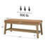 Banc de rangement rembourré en bois avec tablette inférieure de 44,4 po de largeur-59290904