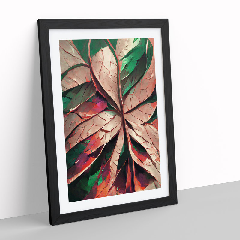 Leaf - Single Picture Frame Print, 64cm H x 46cm W x 2cm D, Black